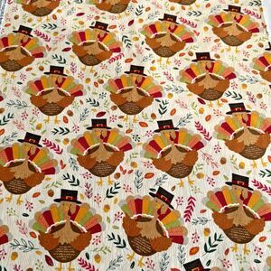 Thanksgiving Turkey Fabric Brothers & Sisters Fall Cotton Quilting B7S-TTT-P10